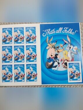 Looney Tunes Porky Pig Sheet of Ten 34 Cent Stamps